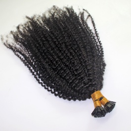 Elesis Virgin Hair Flat Keratin bonds Kinky Curly ktips hair extensions Virgin Remy Hair 100grams