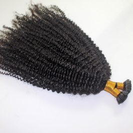 Elesis Virgin Hair Flat Keratin bonds Kinky Curly ktips hair extensions Virgin Remy Hair 100grams