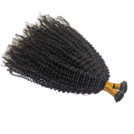 Elesis Virgin Hair Flat Keratin bonds Kinky Curly ktips hair extensions Virgin Remy Hair 100grams