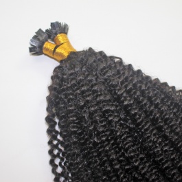 Elesis Virgin Hair Flat Keratin bonds Kinky Curly ktips hair extensions Virgin Remy Hair 100grams