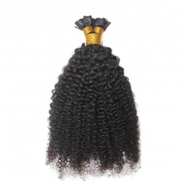 Elesis Virgin Hair Flat Keratin bonds Jerry Curly ktips hair extensions Virgin Remy Hair 100grams