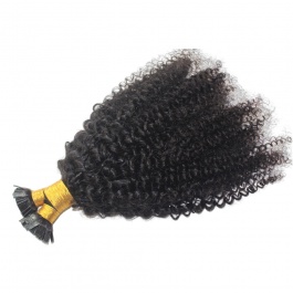 Elesis Virgin Hair Flat Keratin bonds Jerry Curly ktips hair extensions Virgin Remy Hair 100grams