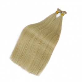 Elesis Virgin Hair double drawn raw hair I-tip straight hair color #613 blonde hairextensions 100grams