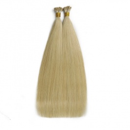 Elesis Virgin Hair double drawn raw hair I-tip straight hair color #613 blonde hairextensions 100grams