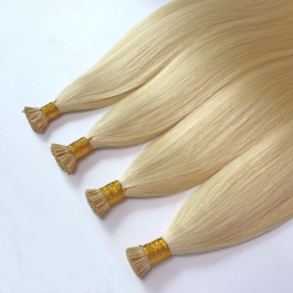 Elesis Virgin Hair double drawn raw hair I-tip straight hair color #613 blonde hairextensions 100grams