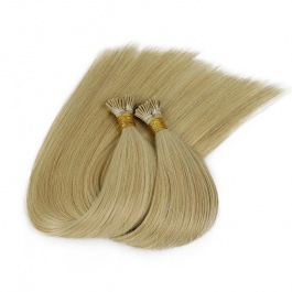 Elesis Virgin Hair double drawn raw hair I-tip straight hair color #613 blonde hairextensions 100grams