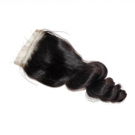 4x4 Raw Hair Lace Closure  Loose Curly  Swiss Lace/Transparent LACE/HD lace