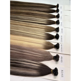  Keratin Flat Tips Colored  Dark-root  Toner Highlight Virgin Remy Ktips extensions 100grams