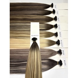  Keratin Flat Tips Colored  Dark-root  Toner Highlight Virgin Remy Ktips extensions 100grams