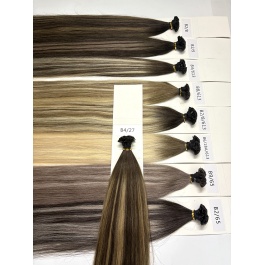  Keratin Flat Tips Colored  Dark-root  Toner Highlight Virgin Remy Ktips extensions 100grams