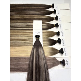  Keratin Flat Tips Colored  Dark-root  Toner Highlight Virgin Remy Ktips extensions 100grams