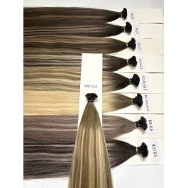 Keratin Flat Tips Colored  Dark-root  Toner Highlight Virgin Remy Ktips extensions 100grams