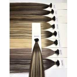  Keratin Flat Tips Colored  Dark-root  Toner Highlight Virgin Remy Ktips extensions 100grams
