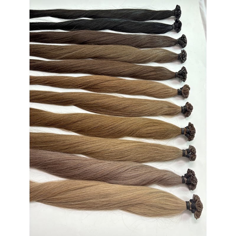 Keratin Flat Tips Brown Pure Color Virgin Remy Ktips extensions 100grams