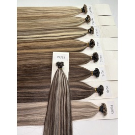Keratin Flat Tips Colored Highlight Piano Color  Virgin Remy Ktips extensions 100grams