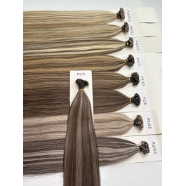 Keratin Flat Tips Colored Highlight Piano Color  Virgin Remy Ktips extensions 100grams
