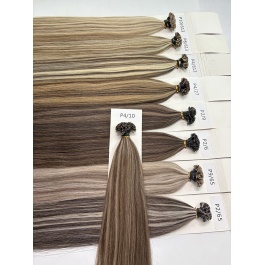 Keratin Flat Tips Colored Highlight Piano Color  Virgin Remy Ktips extensions 100grams