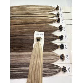 Keratin Flat Tips Colored Highlight Piano Color  Virgin Remy Ktips extensions 100grams