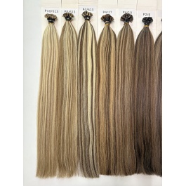 Keratin Flat Tips Colored Highlight Piano Color  Virgin Remy Ktips extensions 100grams