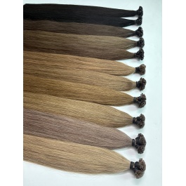 Keratin Flat Tips Brown Pure Color Virgin Remy Ktips extensions 100grams