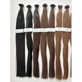 Keratin Flat Tips Brown Pure Color Virgin Remy Ktips extensions 100grams