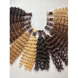 Elesis Virgin hair Colored bulk hair for braids Curly Virgin Remy hair Extensions