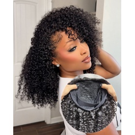 All-In-One Realistic Versatile Cap Drawstring Ponytail Half Wig