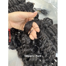  Seamless Feather Crochet Human Hair Extensions texture black and color