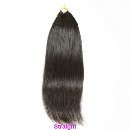  Seamless Feather Crochet Human Hair Extensions texture black and color