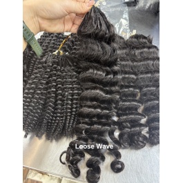  Seamless Feather Crochet Human Hair Extensions texture black and color