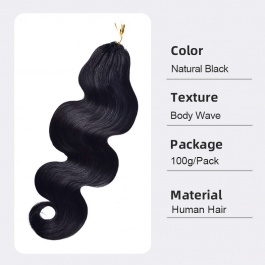  Seamless Feather Crochet Human Hair Extensions texture black and color