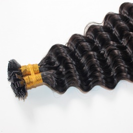Elesis Virgin Hair Deep Wave Flat tips hair extensions k-tips Virgin Remy Hair 100grams