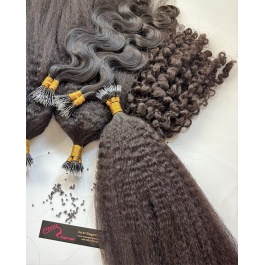 Kinky Straight Nano Ftips Raw Hair 100grams 