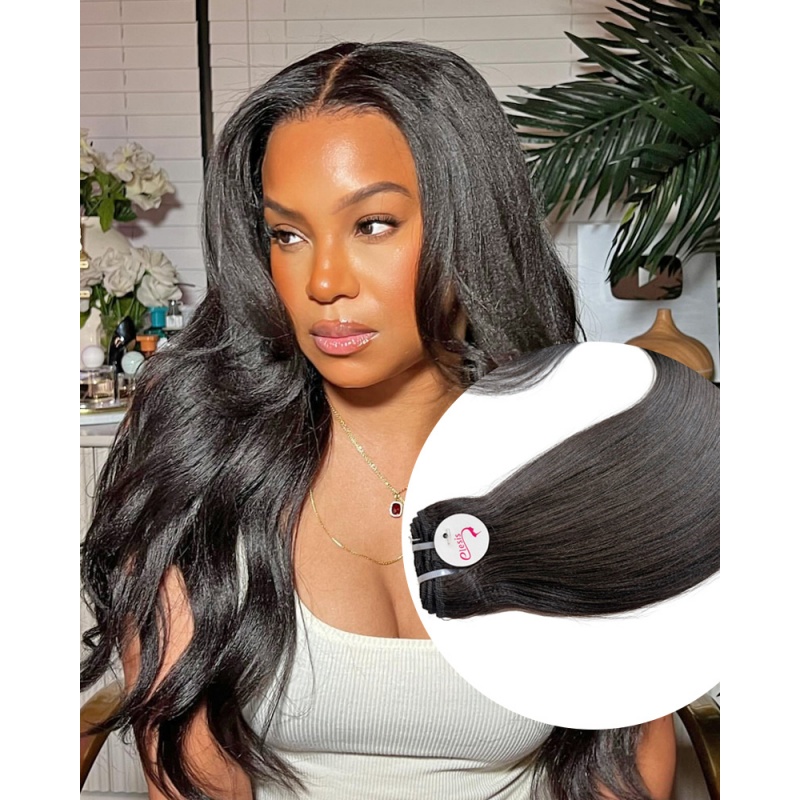 Top Raw Grade Yaki Straight  Natural 4C Relax Hair 1pcs