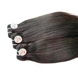 Coarse Light Yaki Raw Hair Straight 4C  hair 3 bundles