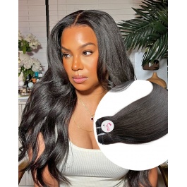 Top Raw Grade Yaki Straight  Natural 4C Relax Hair 1pcs