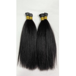 Elesis Virgin Hair Yaki Straight Itips hair extensions Virgin Remy Hair 100grams