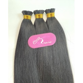 Elesis Virgin Hair Yaki Straight Itips hair extensions Virgin Remy Hair 100grams