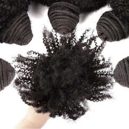 Afo Kinky Curly Weft Affordable Virgin Remy Human Hair 1pcs