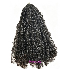  Seamless Feather Crochet Human Hair Extensions texture black and color