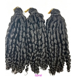  Seamless Feather Crochet Human Hair Extensions texture black and color