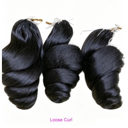  Seamless Feather Crochet Human Hair Extensions texture black and color