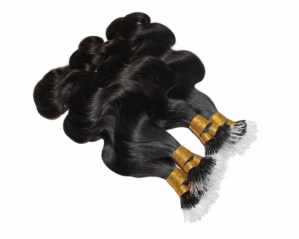 Elesis Virgin Hair Body Wave Elastic Nano Ftips hair extensions Virgin Remy Hair 100grams